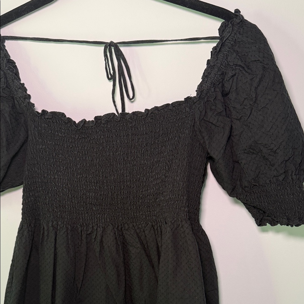 Hill House Black Puff Sleeve Mini Dress - Picture 3 of 5